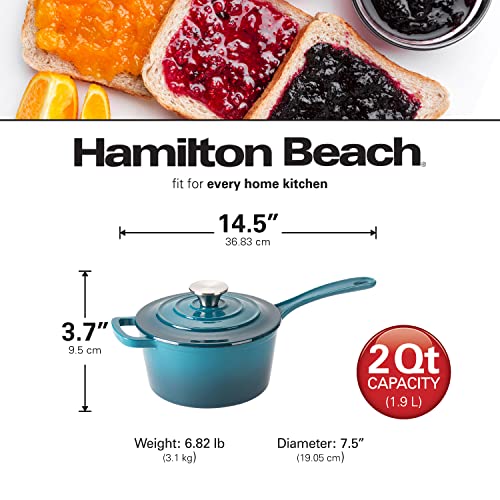 Enameled Cast Iron Sauce Pan 2-Quart Red I3420
