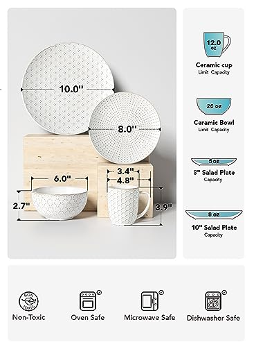Ceramic Dinnerware Set 12 Pieces, Plates and Bowls, Oven Safe P901353