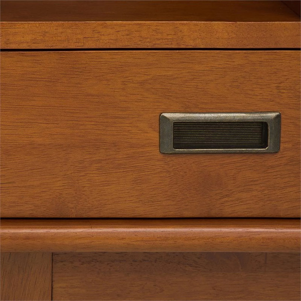 Mid Century Modern Wide Bookcase and Storage Unit in Teak Brown U942