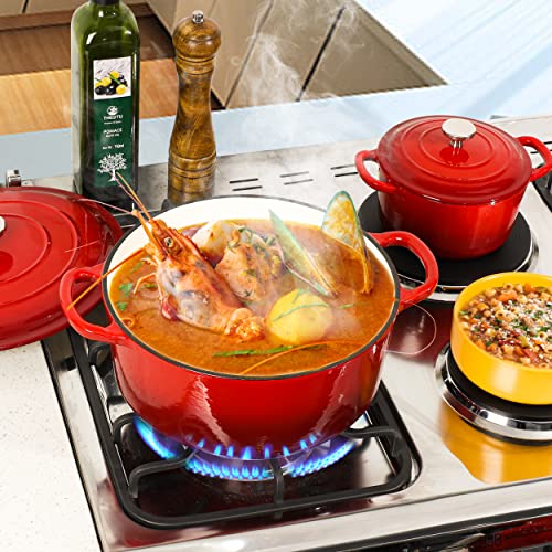 Enamel Cast Iron Dutch Oven with Lid, 6QT E8438