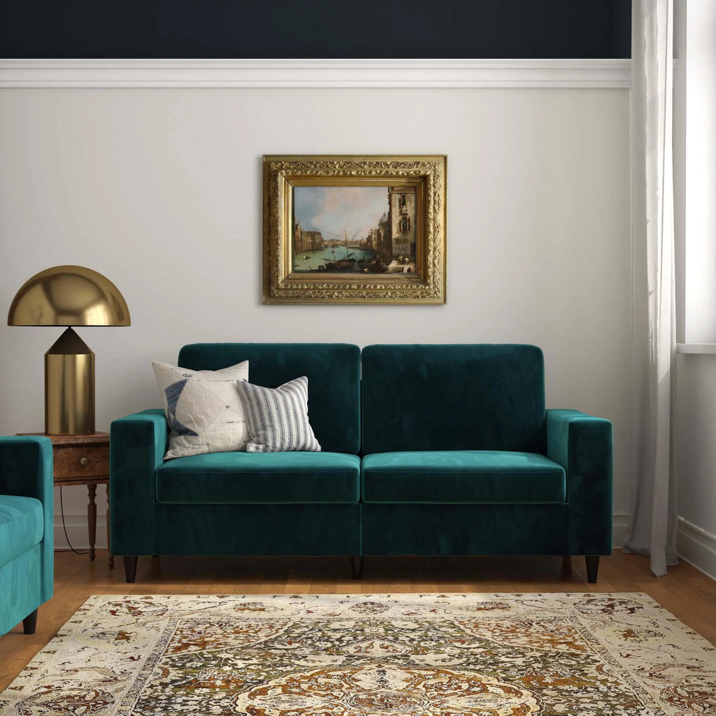 Green Velvet 3 Seater Sofa R889