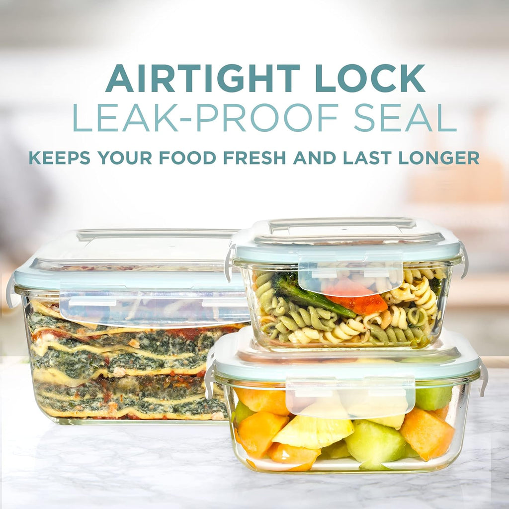 Airtight Glass Food Storage Containers with Lids B5271