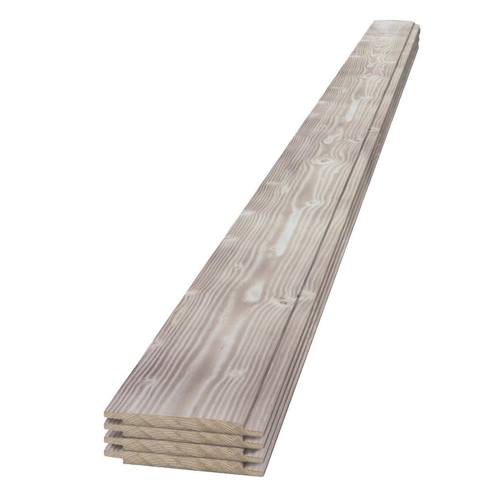 UFP-Edge Charred Wood Shiplap Boards, 4-Pack, Smoke White