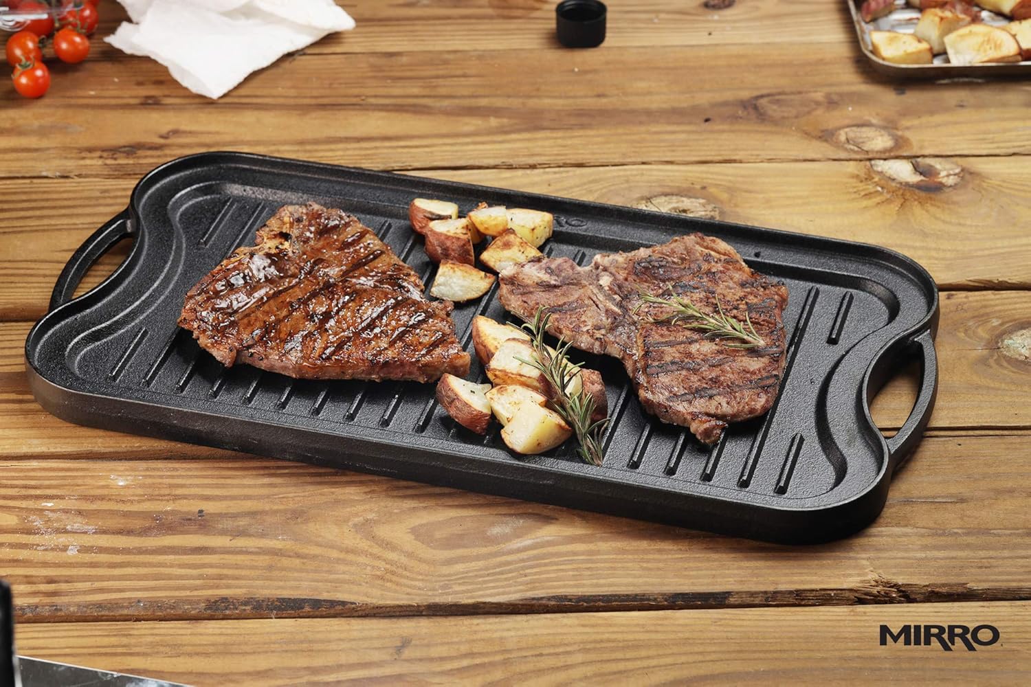 Cast Iron Reversible Grill Griddle with Handles, 20 Inch J386