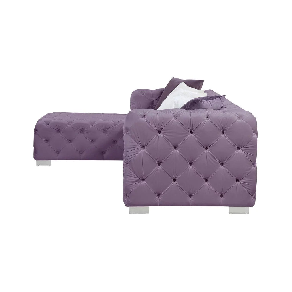 Purple Velvet Sectional Sofa E131