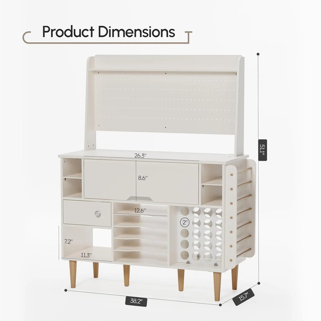 Craft Storage Cabinet with Pegboard and Vinyl Roll Holders Q83763