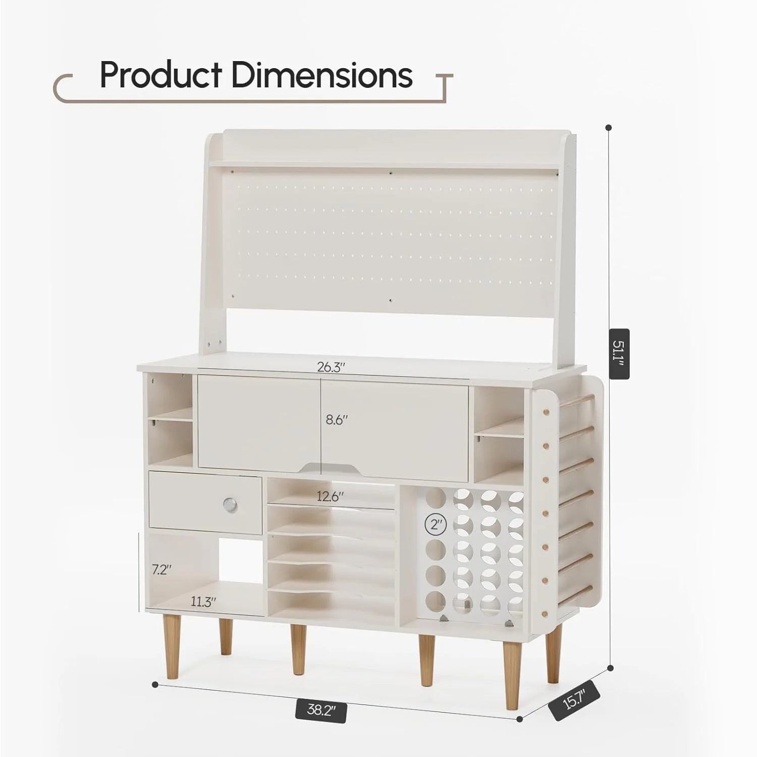 Craft Storage Cabinet with Pegboard and Vinyl Roll Holders Q83763