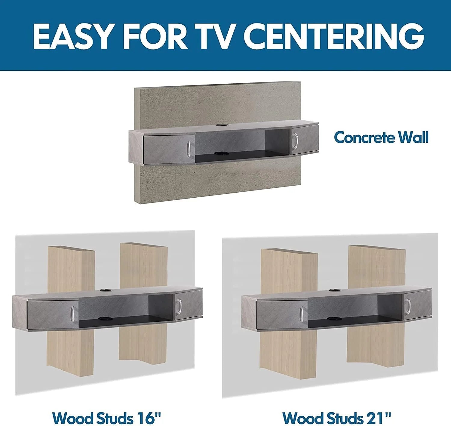 Floating TV Stand with Cabinet, Wall Mounted TV Shelf, 70'' C179431
