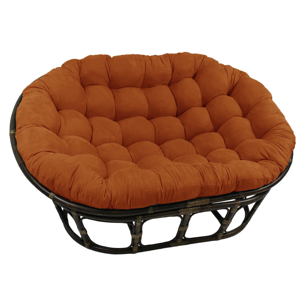 Oversize Double Papasan Chair Cushion Micro Suede Green Z644974