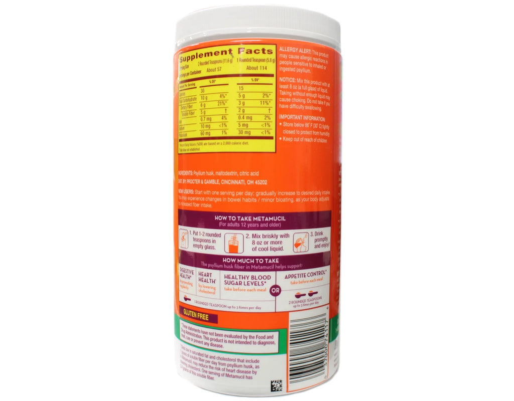 Psyllium Fiber Powder, No Sugar, Unflavored V68133