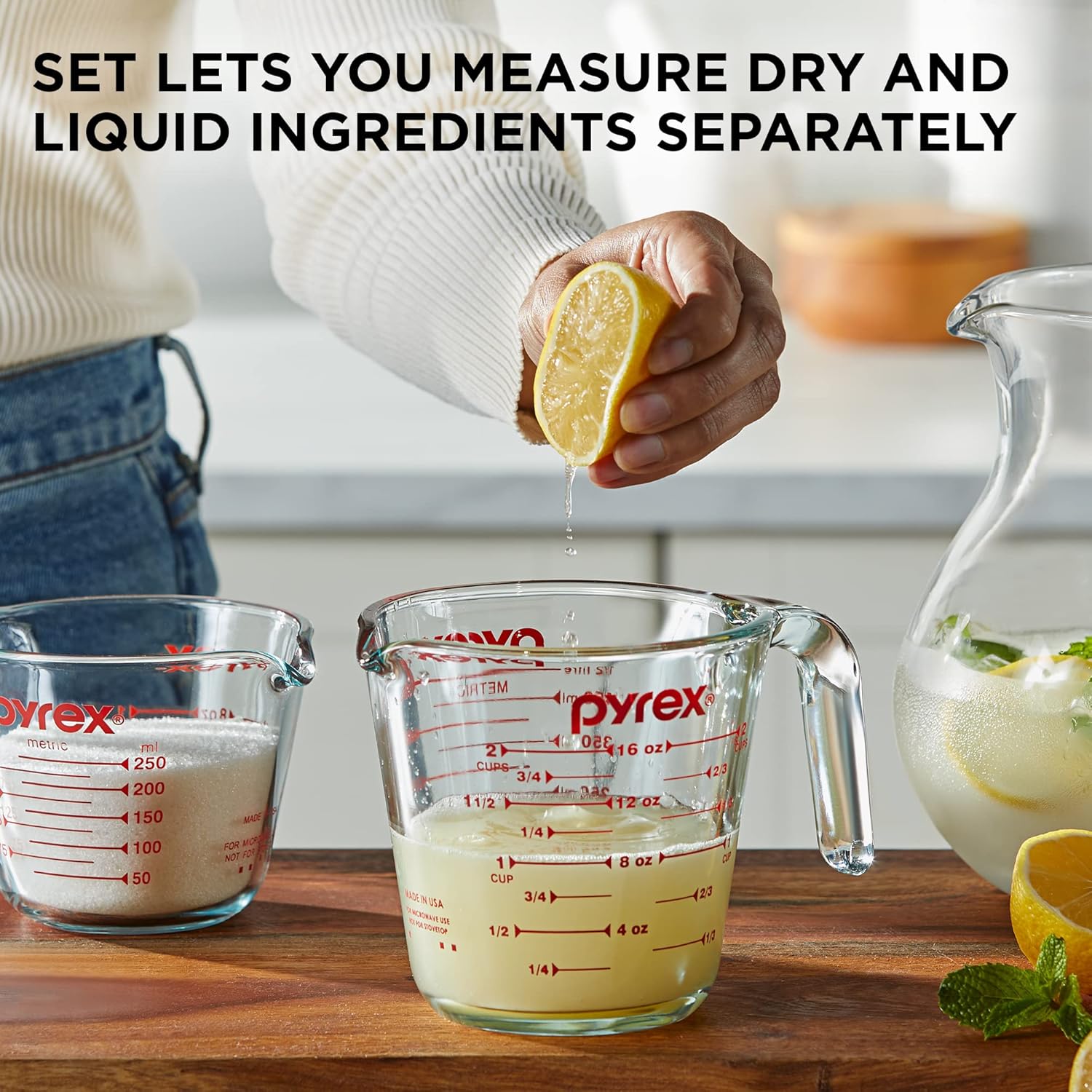 Glass Measuring Cup Set, 1-Cup and 2-Cup, Oven and Microwave Safe K466457