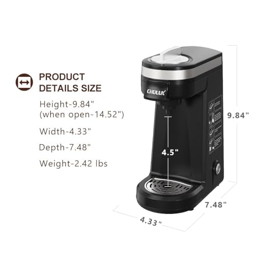 Single Serve Coffee Maker, Red, for K Cup & Ground Coffee J48193