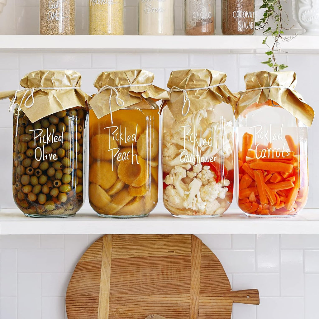 1 Gallon Square Glass Storage Jars with Airtight Lids, 2 Pack L70464