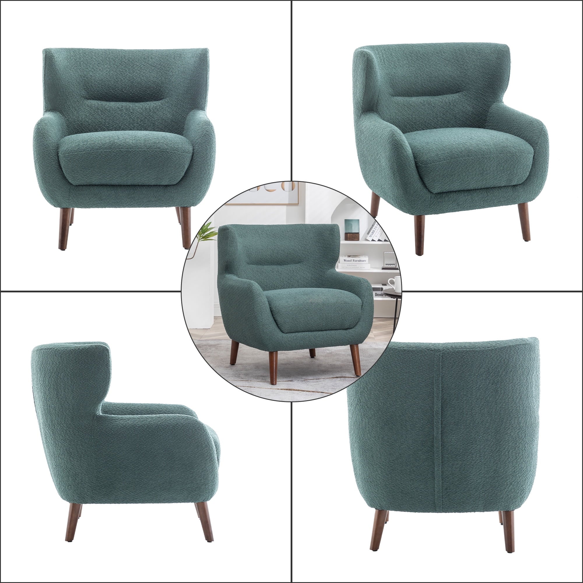 Tufted Wingback Accent Chair, Green G75060