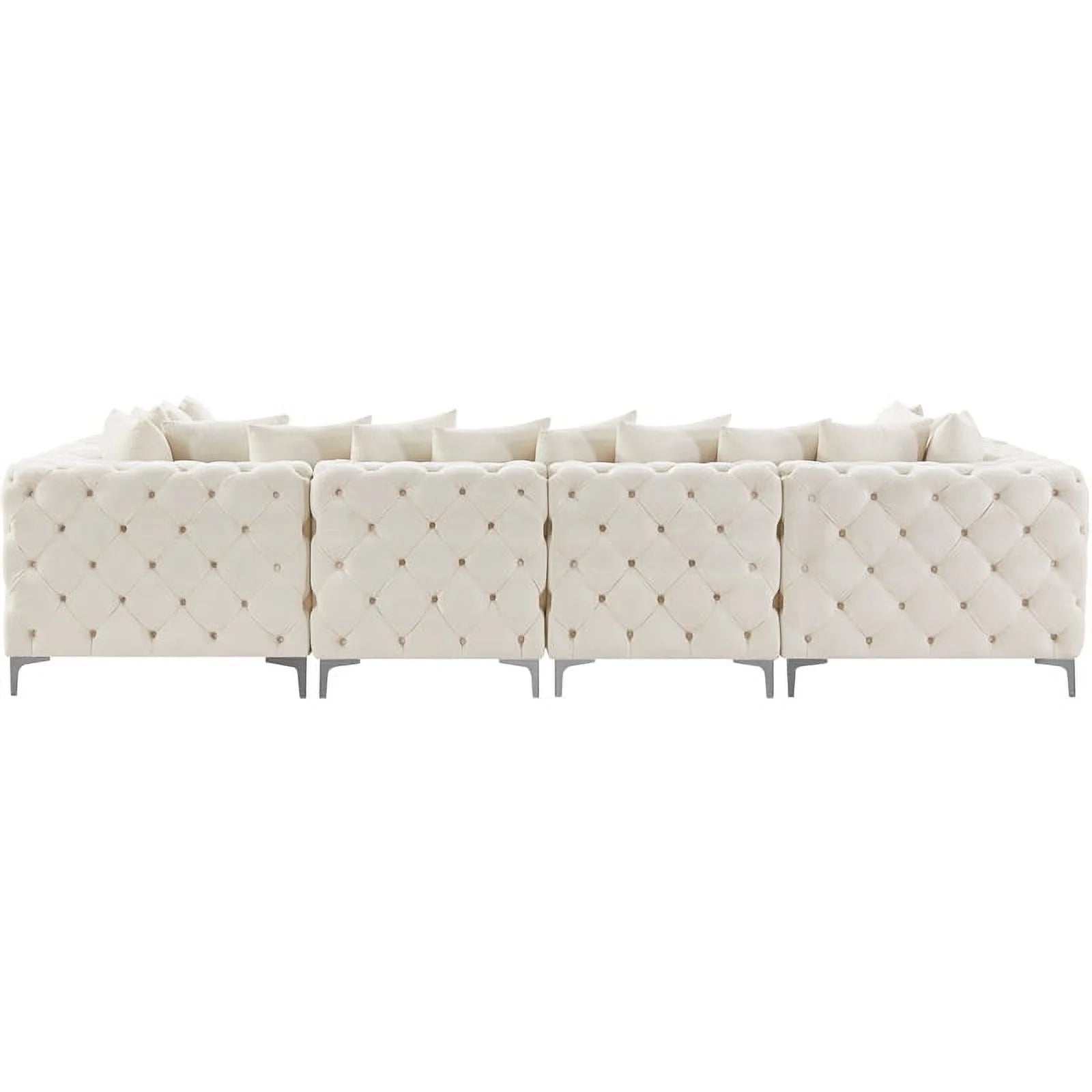 Modular Sectional Sofa Cream Velvet I124