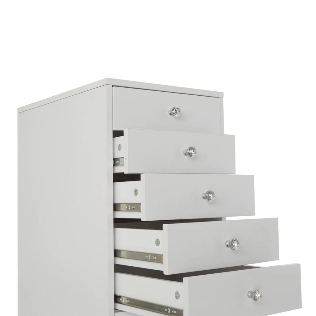 5-Drawer Makeup Vanity Storage Unit, Bright White R6517