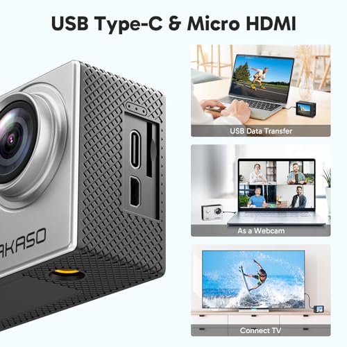 4K30FPS WiFi Action Camera with EIS Ultra HD Underwater Camera 131FT Waterproof Remote Control 4X Zoom Support External Microphone V99718
