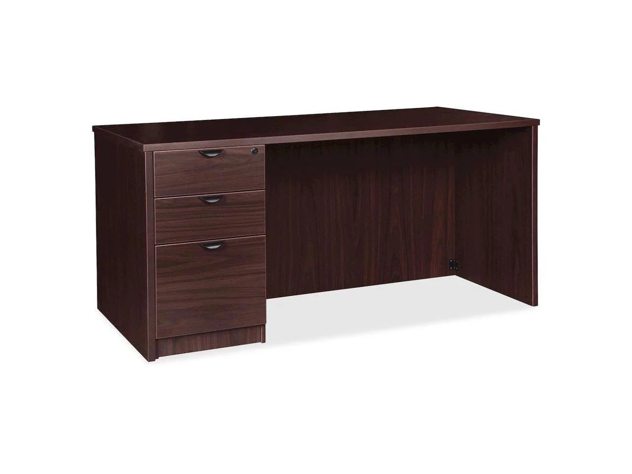 Espresso Laminate Left-Pedestal Desk, 72" x 36" x 29" P67094
