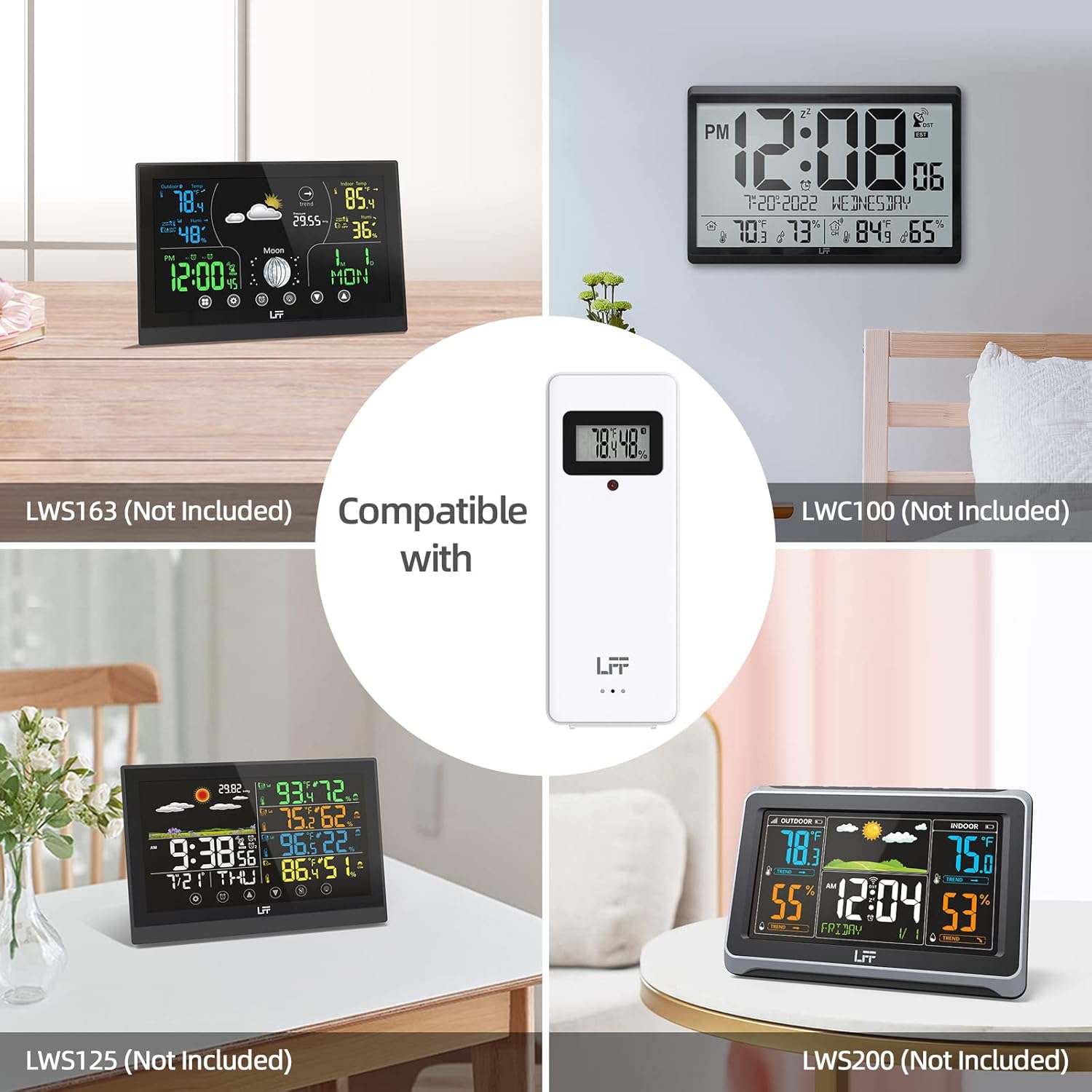 Wireless Weather Station with 2 Sensors, Indoor Outdoor Thermometer R513565
