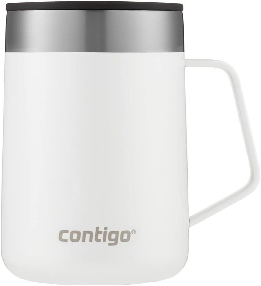 Insulated Travel Mug Set - 14 oz Stainless Steel Tumbler with Handle and 16 oz Travel Mug W745636