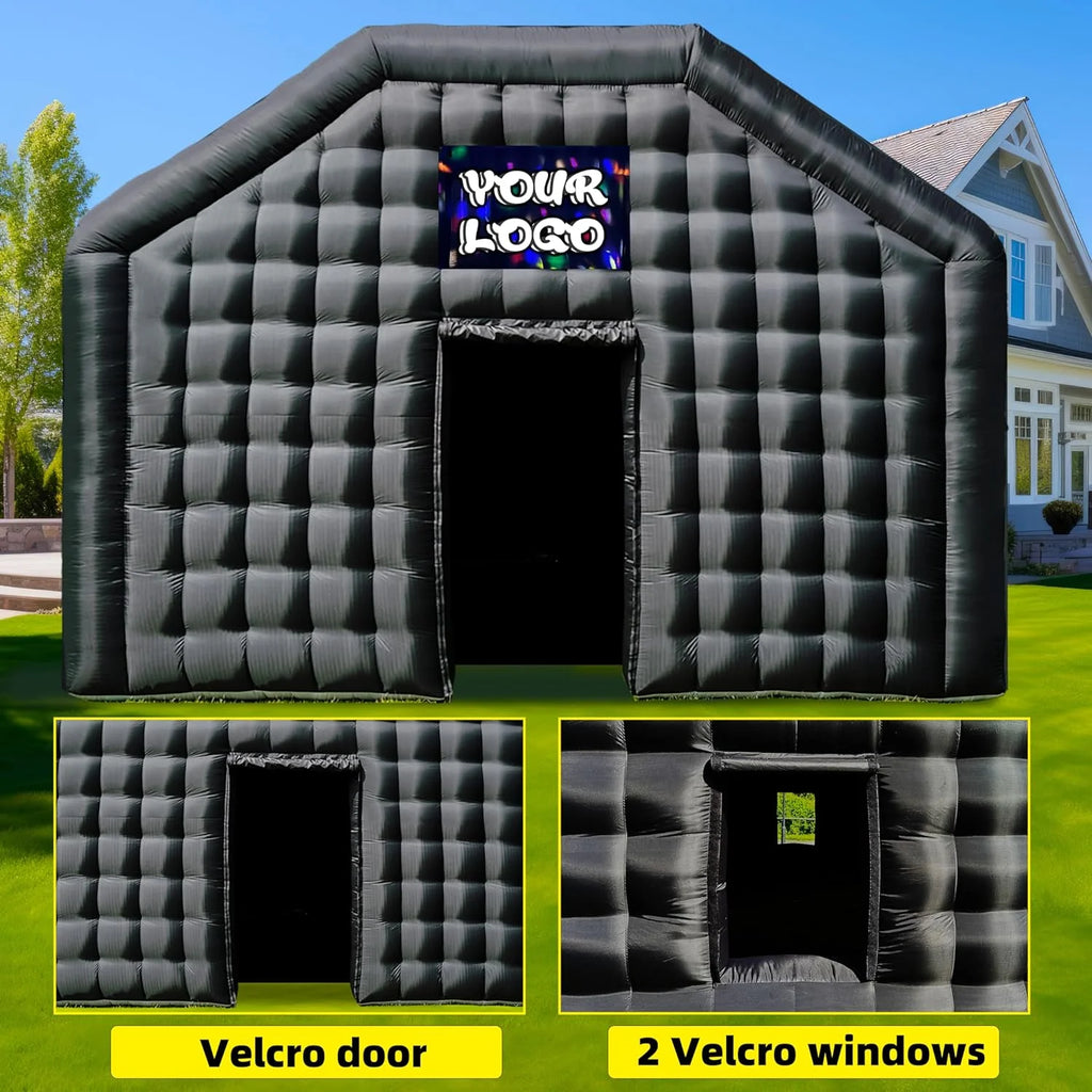 Large Black Inflatable Party Tent 30x20x13Ft Disco Cube Gazebo B450