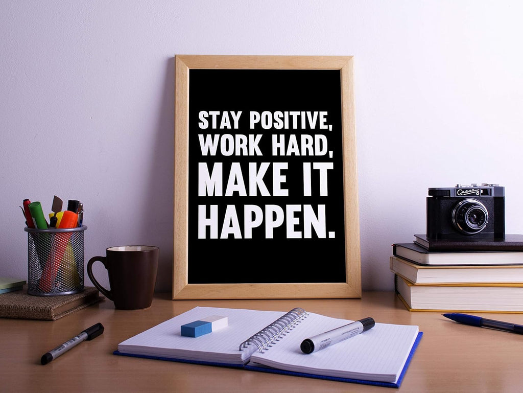 Inspirational Quote Poster Print, Motivational Office Wall Decor Unframed W6040