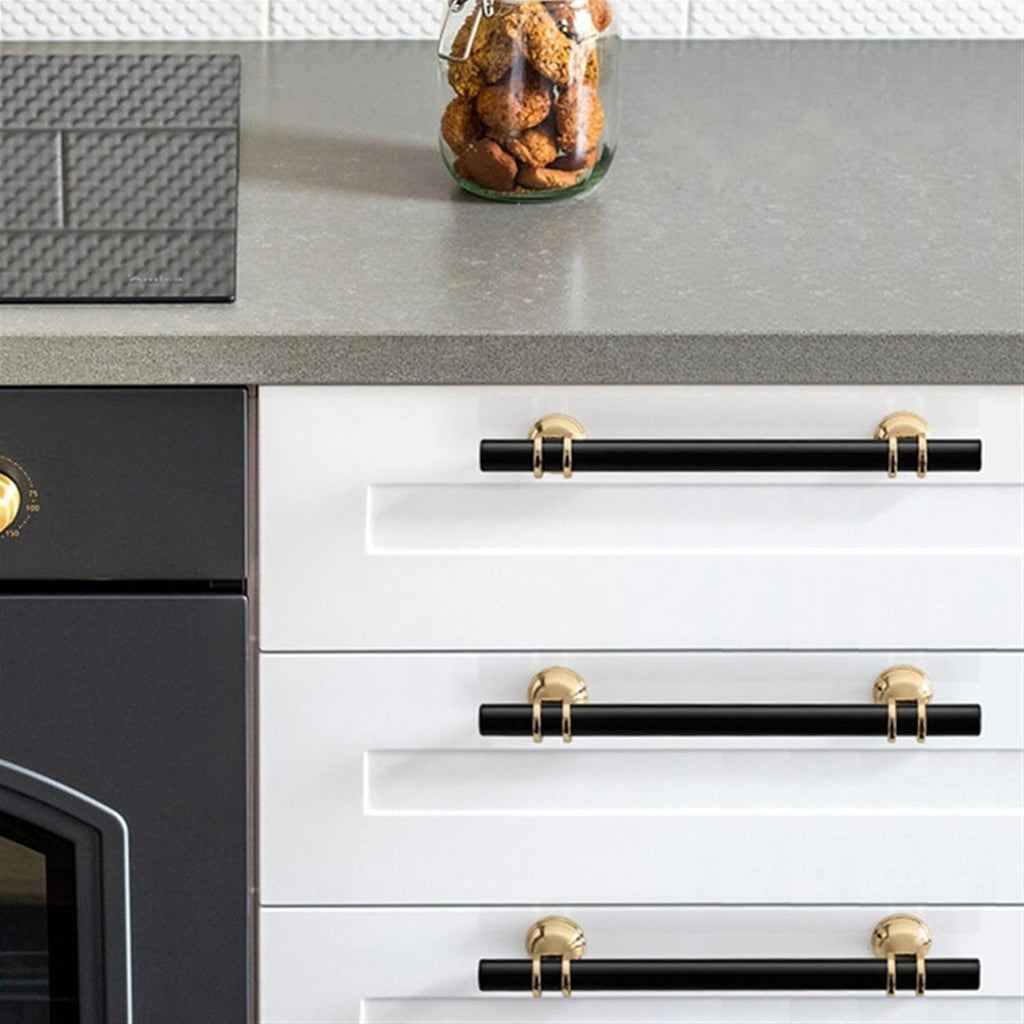 Cabinet Handles Drawer Pulls Modern Black Gold Zinc Alloy M613298