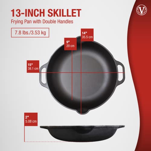 Cast Iron Round Skillet with Double Loop Handles, 10 Inches S9977