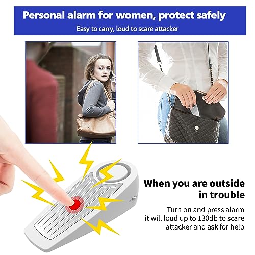 Door Stop Alarms 130dB, Floor Mount Wedge for Home Security, 2 Pack L851751