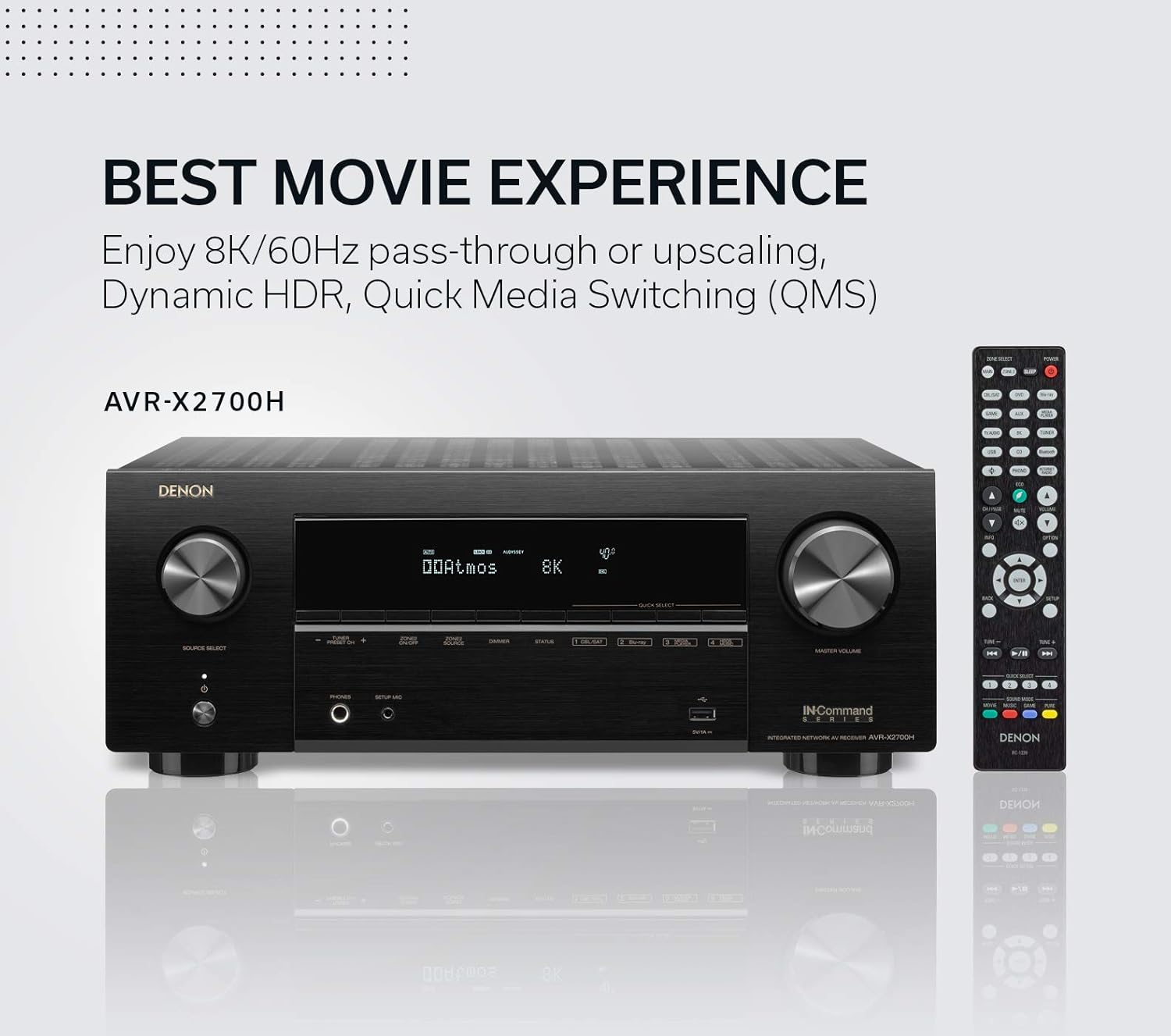 8K Ultra HD 7.2 Channel AV Receiver for Gaming and Music Streaming J9199