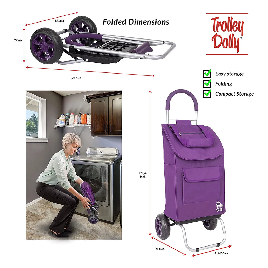 Foldable Shopping Grocery Cart with Wheels O1617