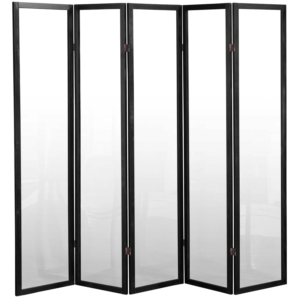 6 ft. Tall Clear Screen Black - 5 Panel T88793