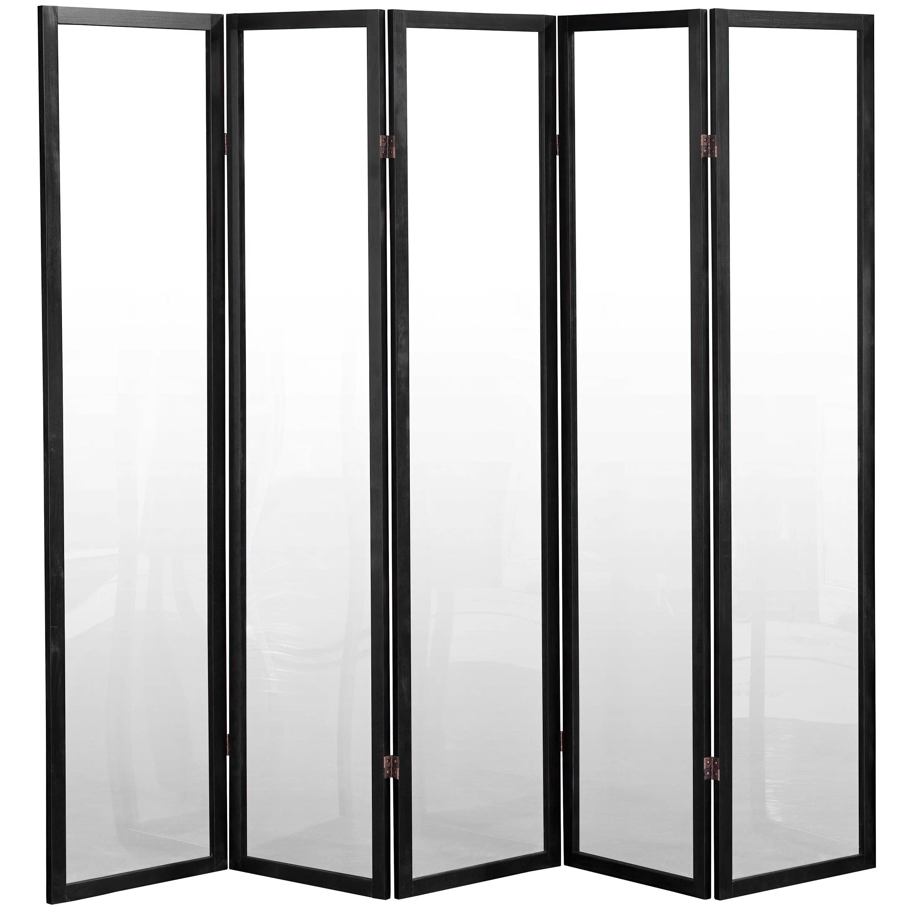 6 ft. Tall Clear Screen Black - 5 Panel T88793
