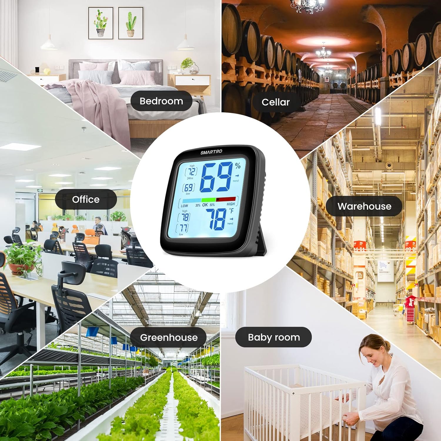 Digital Hygrometer Indoor Thermometer Room Humidity Gauge M485