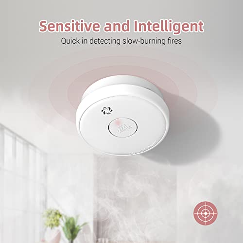 Smoke Detector, Battery Operated, 10-Year Life, Photoelectric for Home G1726