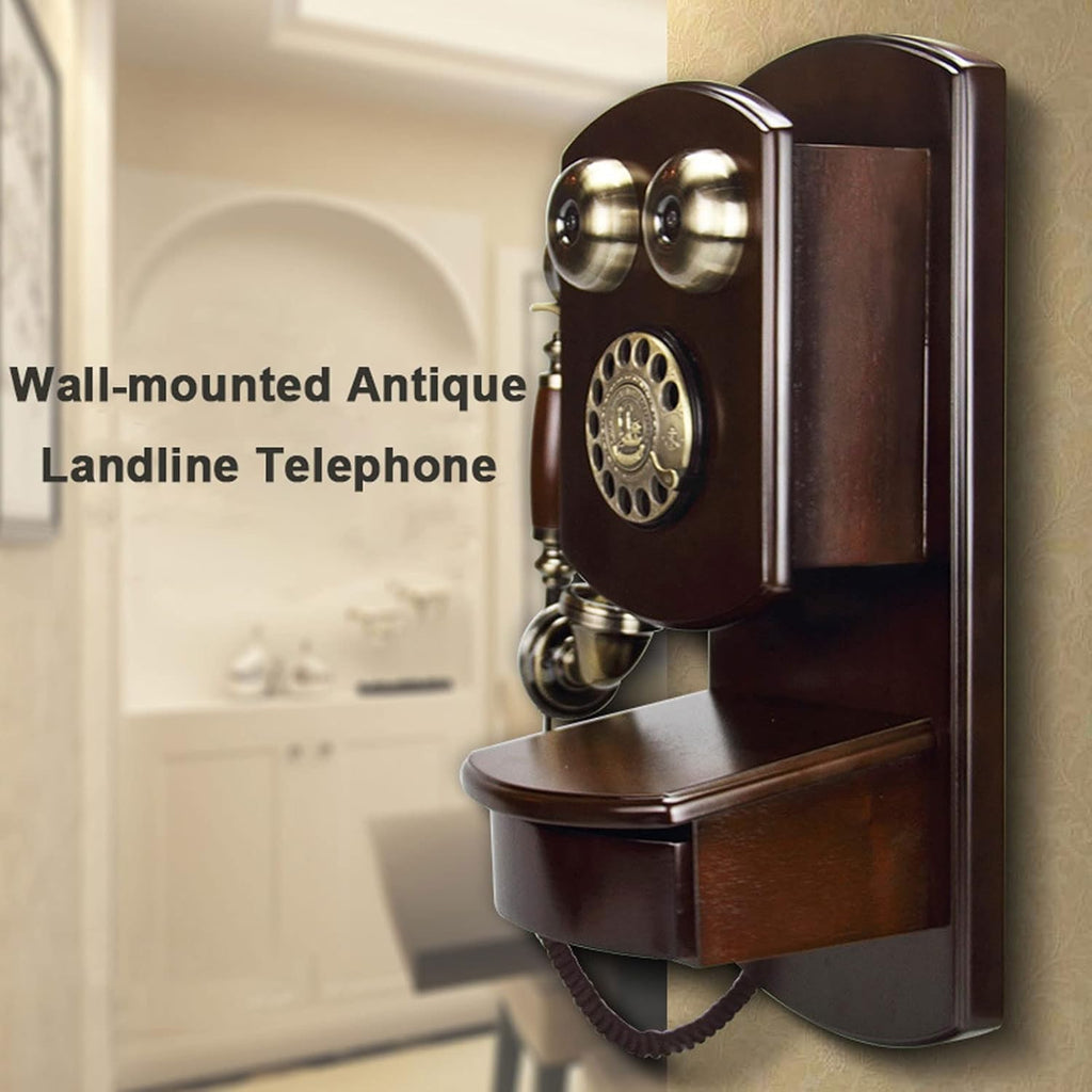 Retro Rotary Dial Landline Phone for Home Desk Decor I5769