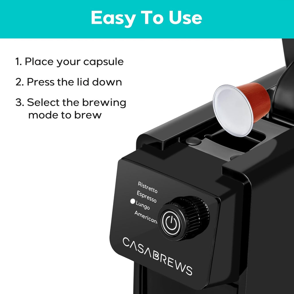 Espresso Machine for Nespresso Original Pods, 20 Bar, Compact Capsule Coffee Maker S54378