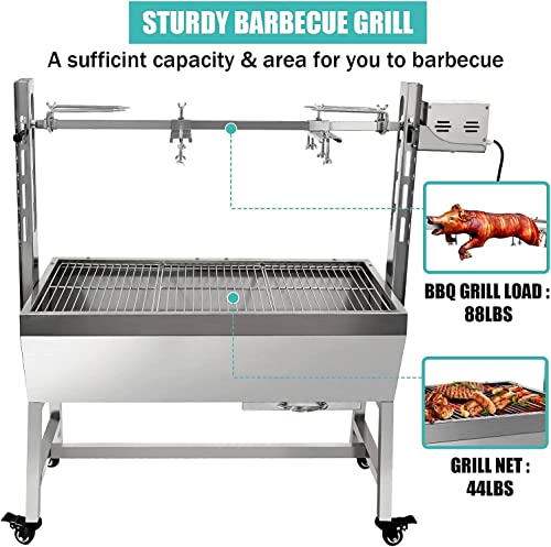 Stainless Steel Rotisserie Grill for Outdoor BBQ Camping Y392609