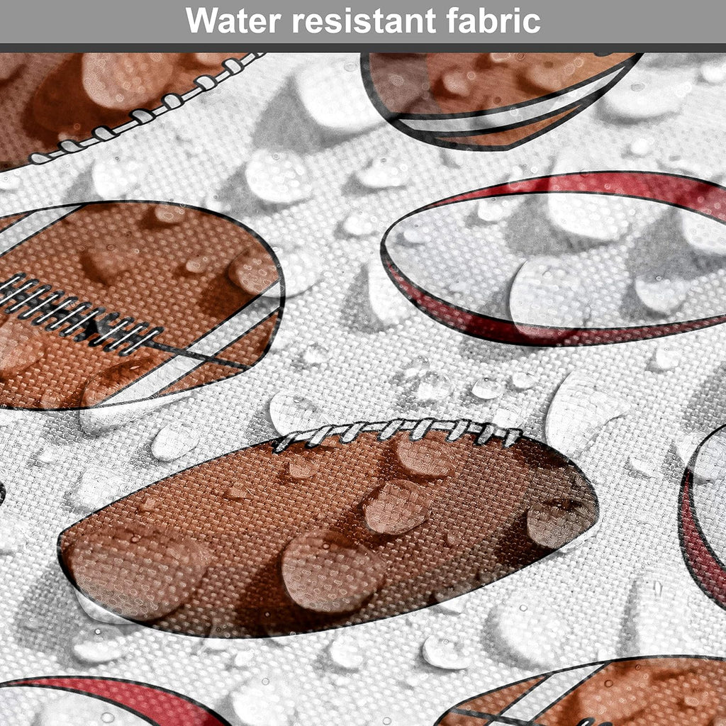 American Football Fabric by The Yard, Cartoon Rugby Balls Design, Decorative Fabric for Upholstery, 1 Yard S8663