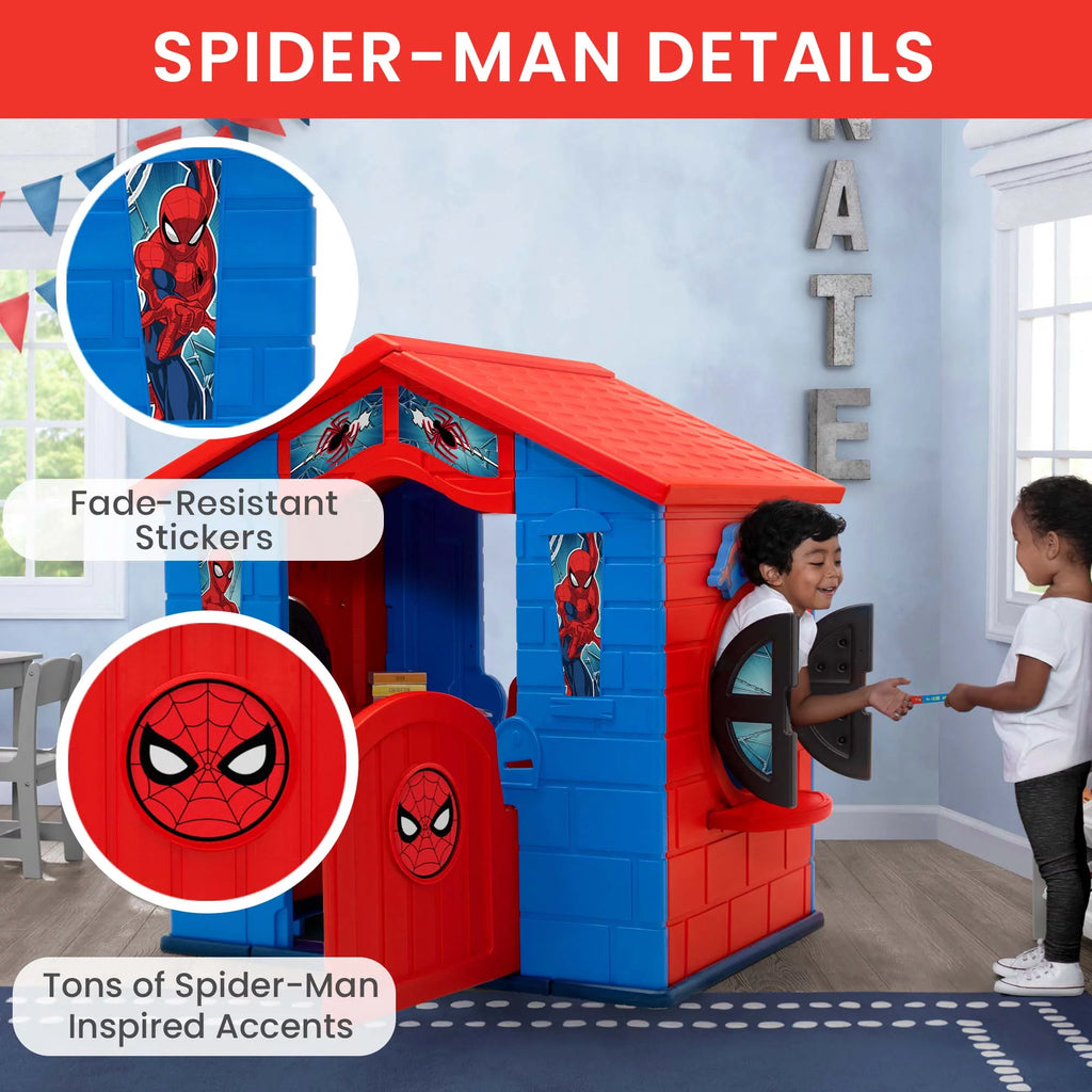 Spider-Man Plastic Indoor/Outdoor Playhouse with Easy Assembly, Blue/Red C5668