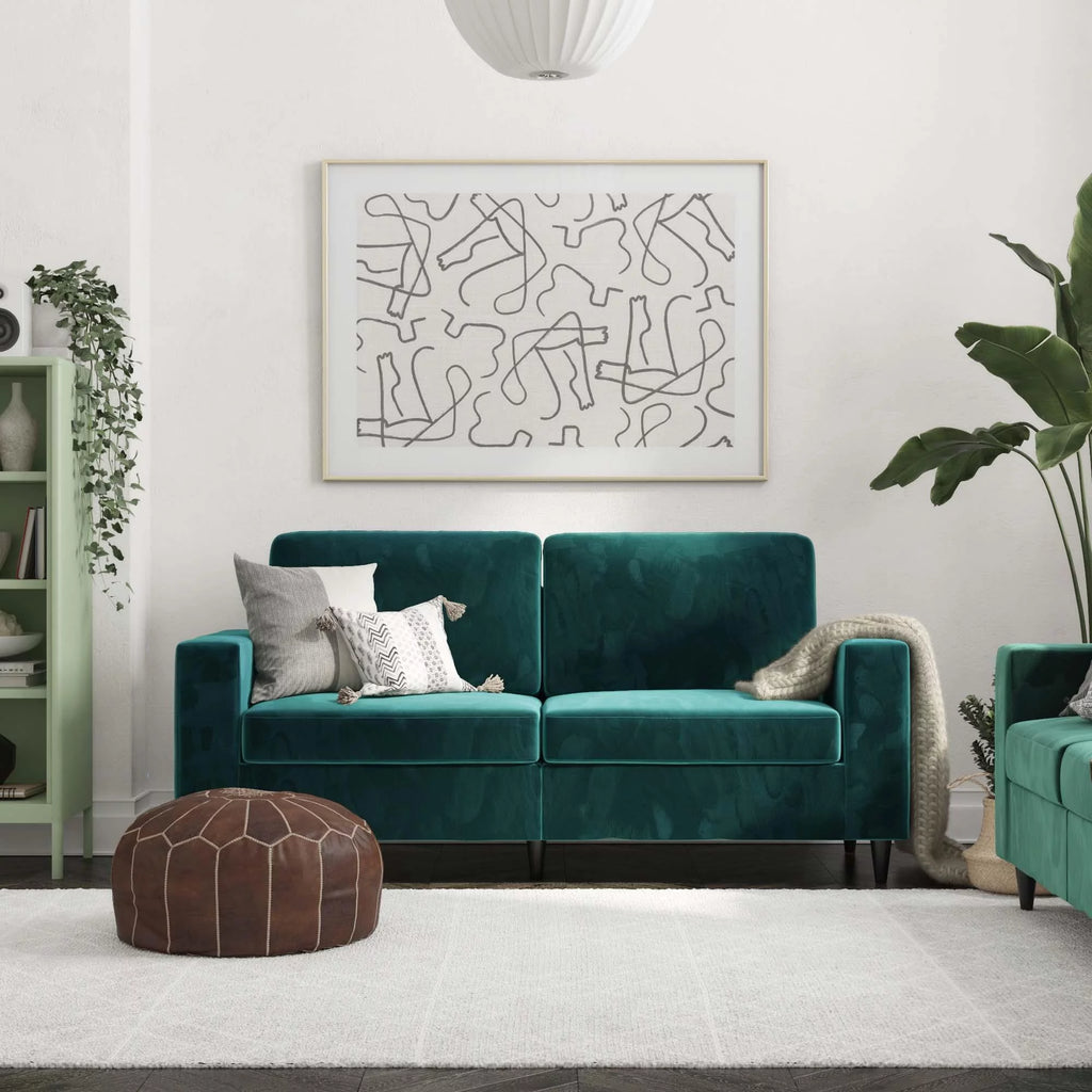 Green Velvet 3 Seater Sofa R889