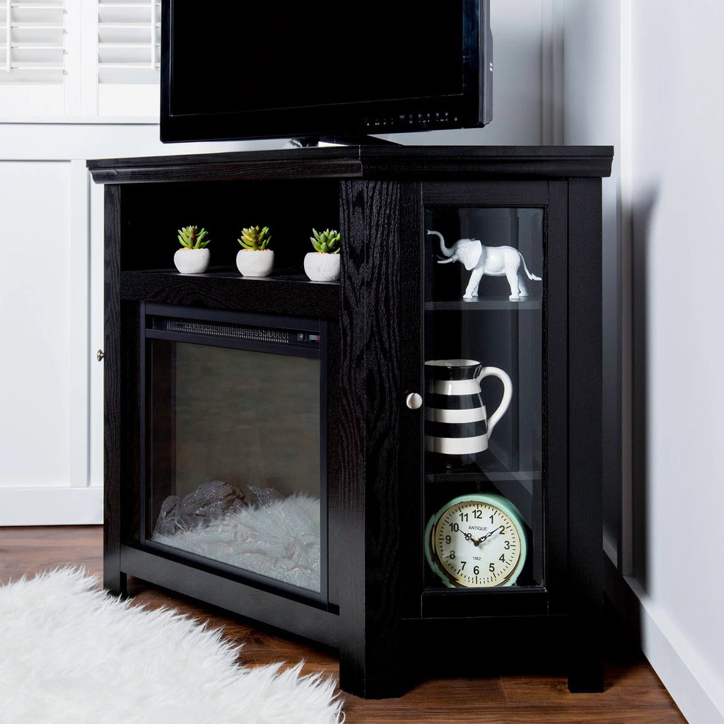 Black Corner Fireplace TV Stand for TVs Up to 50" G195006