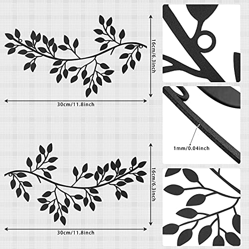Metal Tree Leaf Wall Decor Vine Olive Branch Wall Art Wrought Iron Sculptures I94712