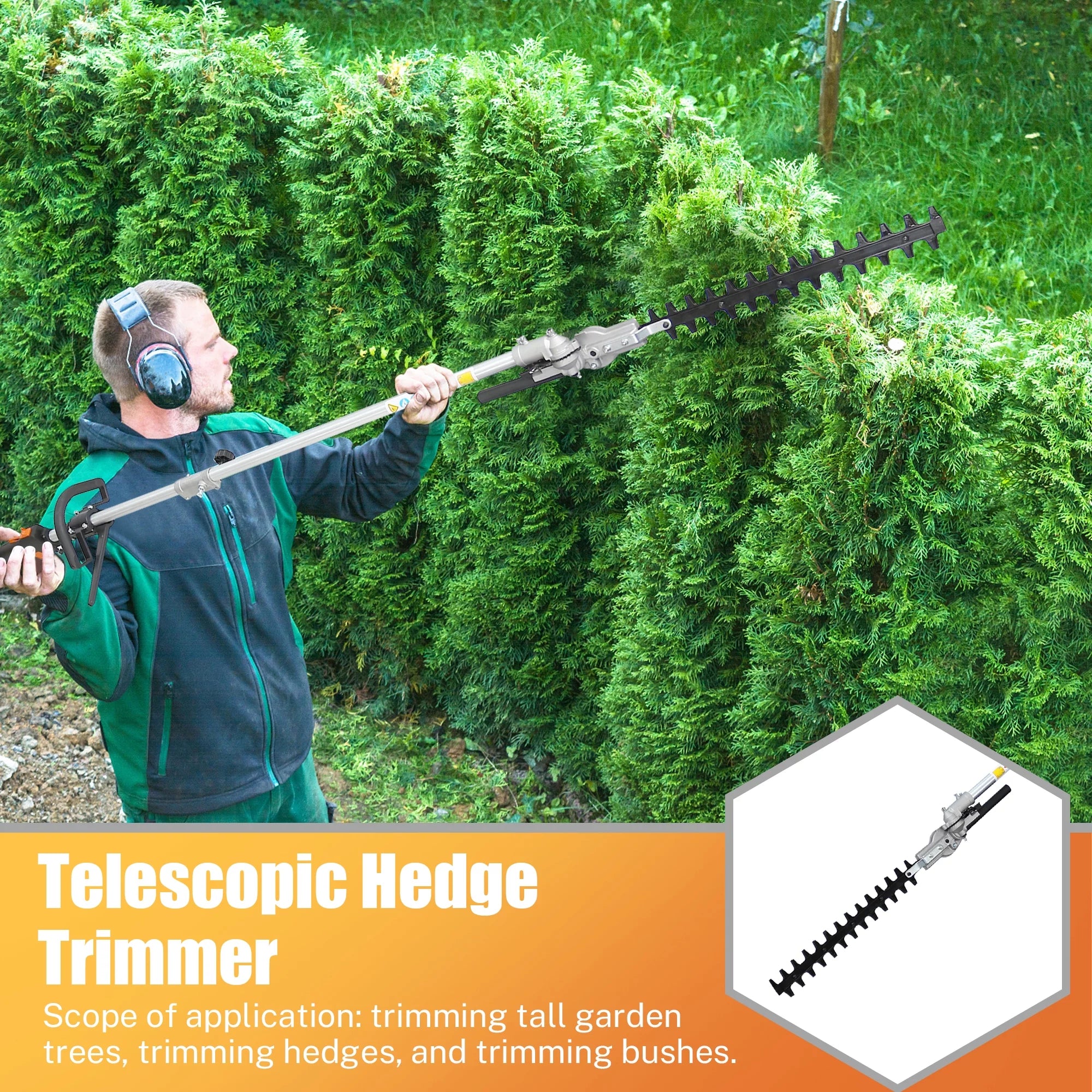 Grass Trimmer 4-in-1 Gas Powered Lawn Mower with Pole Saw and Hedge Trimmer P804729