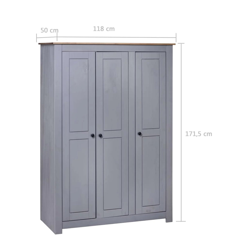 3-Door Wardrobe Gray T281551
