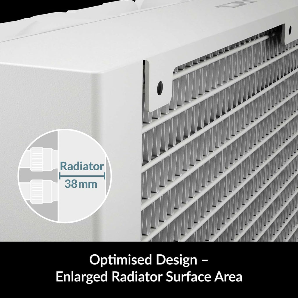 CPU AIO Water Cooler 240mm, PWM Pump, White J3535