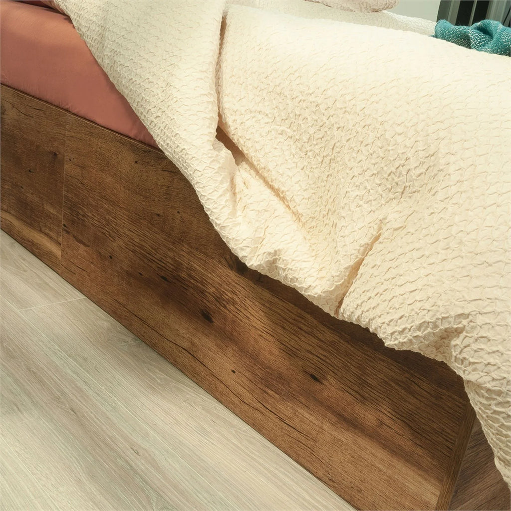 Vintage Oak Finish Engineered Wood Bed Q169259