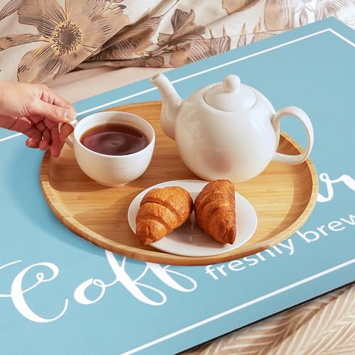 Dish Drying Mat for Countertops, Absorbent Coffee Bar Mat with Coffee Cup Pattern, Linen G600
