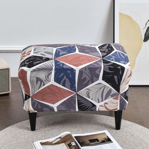 Rectangular Storage Ottoman Slipcover with Non-Slip Elastic Bottom A77978