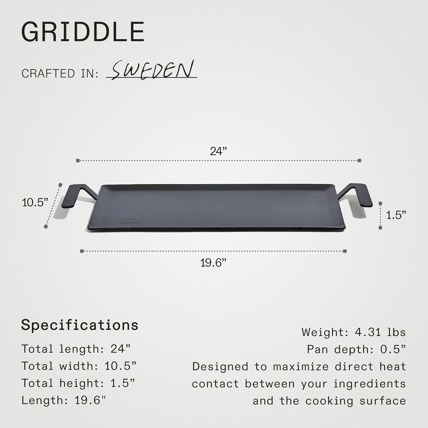 Carbon Steel Griddle for Induction Cooking Q5663